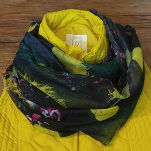 Feather print infinity scarf